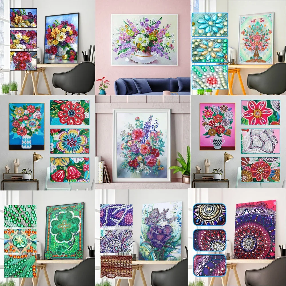 

Алмазная живопись 5D "сделай сам", разноцветные цветы специальной формы, вышивка, стразы, Набор для вышивки крестиком, кристаллы, Лидер продаж