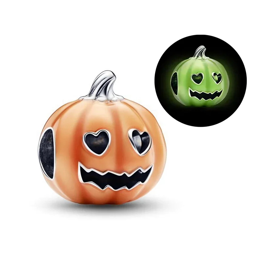 halloween charms Fit Original Charm Bracelets Halloween Glow in the Dark Boo Ghost Spooky Pumpkin Skull Charms Jewelry Berloque