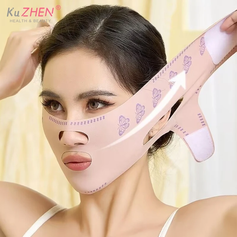 1 Pz Fasciatura Del Viso Traspirante V Fascia Per Il Viso Guancia Sollevare Antirughe Viso Maschera Sottile Ridurre Doppio Mento V-Line Fasciatura Mod