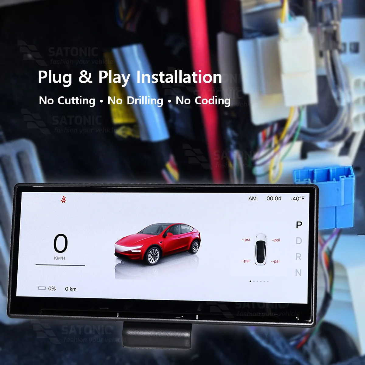 شاشة لوحة القيادة الذكية SATONIC مقاس 8.9 بوصة لـ...