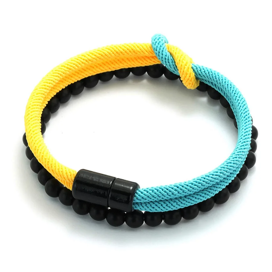 8 Stile Männer Armband Set 2 Teile/para Klasse A 4mm Bicolor Glück Chinesischen Knoten Schnur Kette Armband Pulseria hombre Ukrainischen Armband
