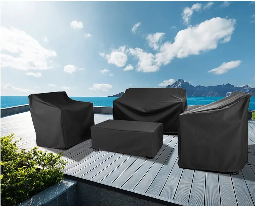 Waterproof Outdoor Terrace Garden Furniture Cover Rain And Snow Chair Cover Sofa Table And Chair Dust Cover 2
