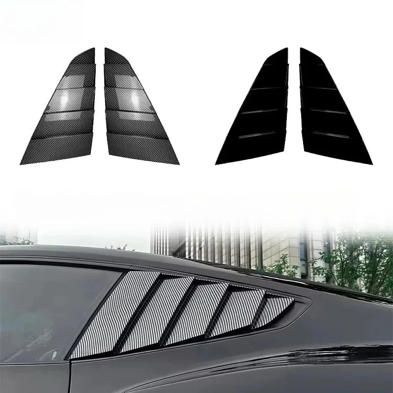 포드 머스탱 MK7 2024+ S650 글로스 블랙 ABS 무타공 3M 테이프 GT 에코부스트 다크호스용 리어 사이드 윈도우 루버 셔터 커버