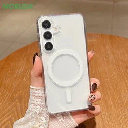 Silicone Magnetic Phone Case - Premium Protective Cover - Galaxy S25 (Clear)