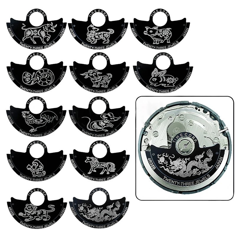 Schwarzer NH35a NH36a automatischer Hammerrotor-Metall-Patch, passend für NH34 NH35 NH36 4R35 4R36 7S26 Uhrwerk SKX007 Uhrwerk-Reparaturteile