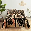 Japan Style 0.9/1.2/1.5/1.8/2.0m Fashion Digital Printing Polyester Bed Flat Sheet With Pillowcase For Woman Bedding Set 6