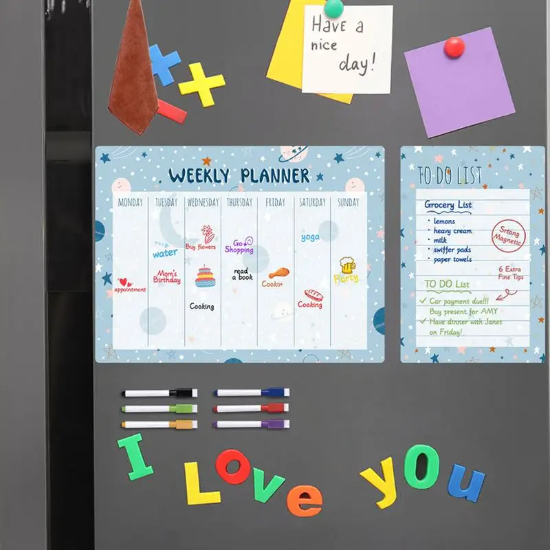 Magnetic Fridge Calendar Magnetic Planning Board Monthly Weekly Message Board Multifunctional Memo Board Erasable Calendar With