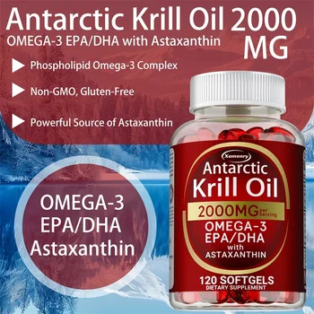 Antarctic Krill Oil Astaxanthin Capsules(EPA, DHA) Joint And Skin Health Support Immunity, Cardiovascular, Non-GmoSupplementsSup 1