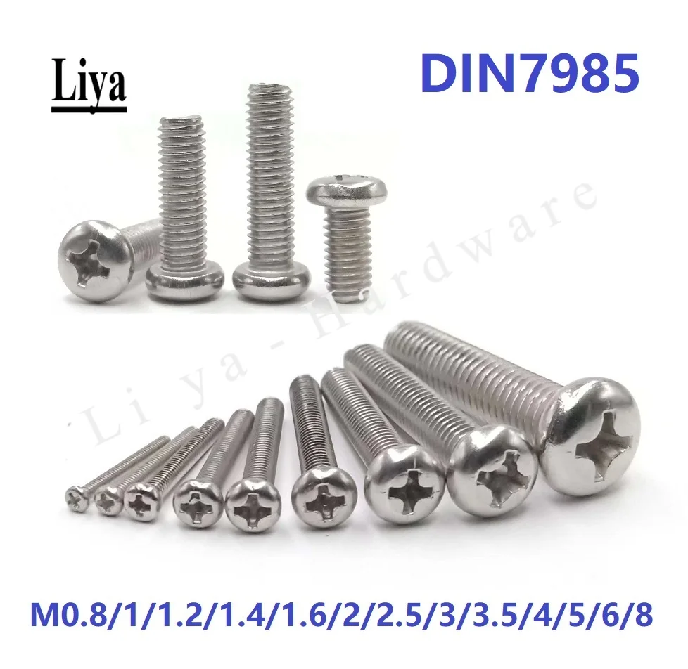 Cross Recessed Pan Head Phillips Screws 5-100pcs 304 Stainless Steel