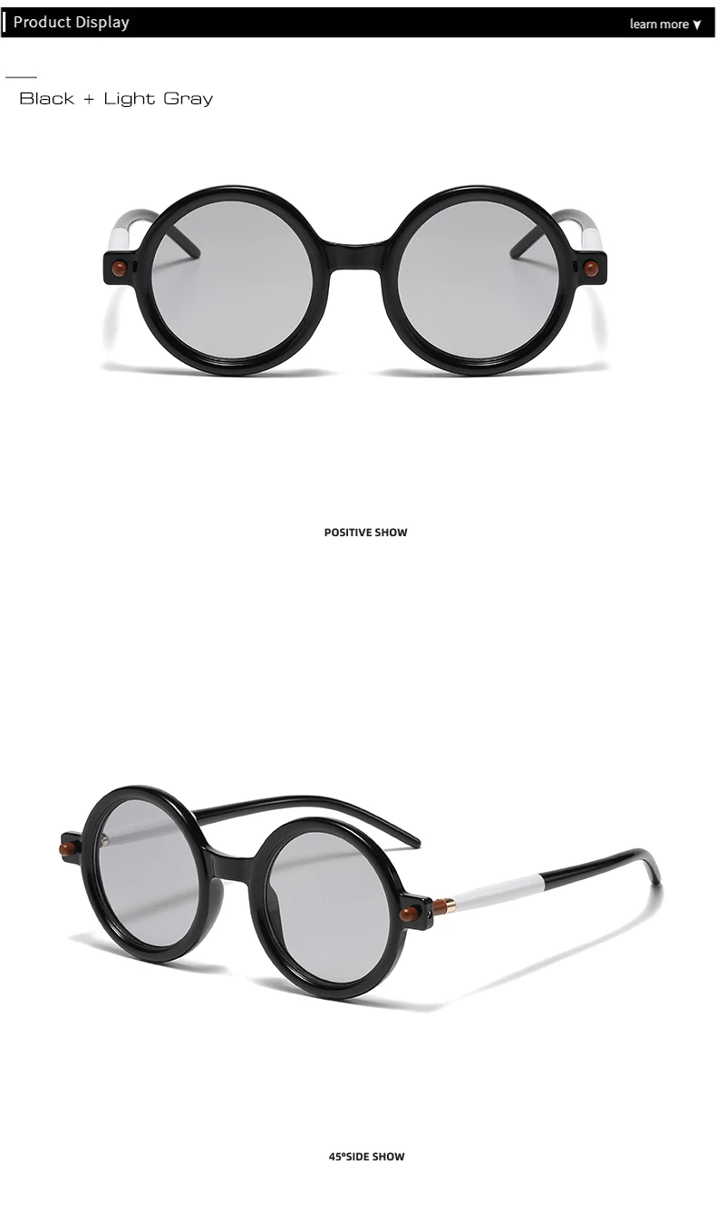 SO&EI Ins Popular Fashion Round Sungla Women Retro Double Color Clear Lens Eyewear Men Trending Shades UV400 Sun_voghion.com