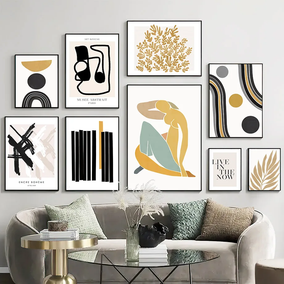 

Vintage Matisse Abstract Body Boho Leaves Living Room Decor Posters And Prints Wall Art Canvas Painting Salon Home Wall Picture