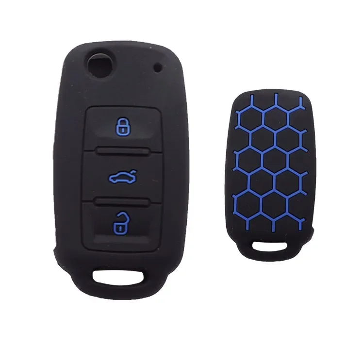 Xinyuexin 3 Buttons Silicone Car Key Case Fob for VW Passat Polo Golf Touran Bora Smart Key Shell Protector Holder key case key case cover car key shell remote control case cover