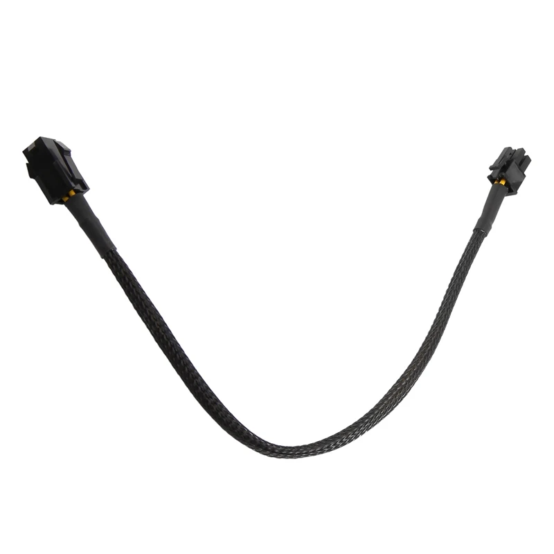 Sleeved ATX 4 Pin P4 Male to ATX P4 Female CPU Power Extension Cable Black 1