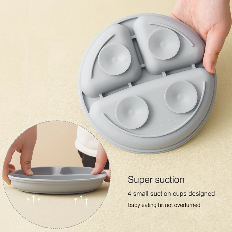 6PCS Silicone Baby Tableware Contrasting Colors Dishes Adjustable Bib Suction Bowl Portable Spoon Fork Leakproof Baby Cup 5