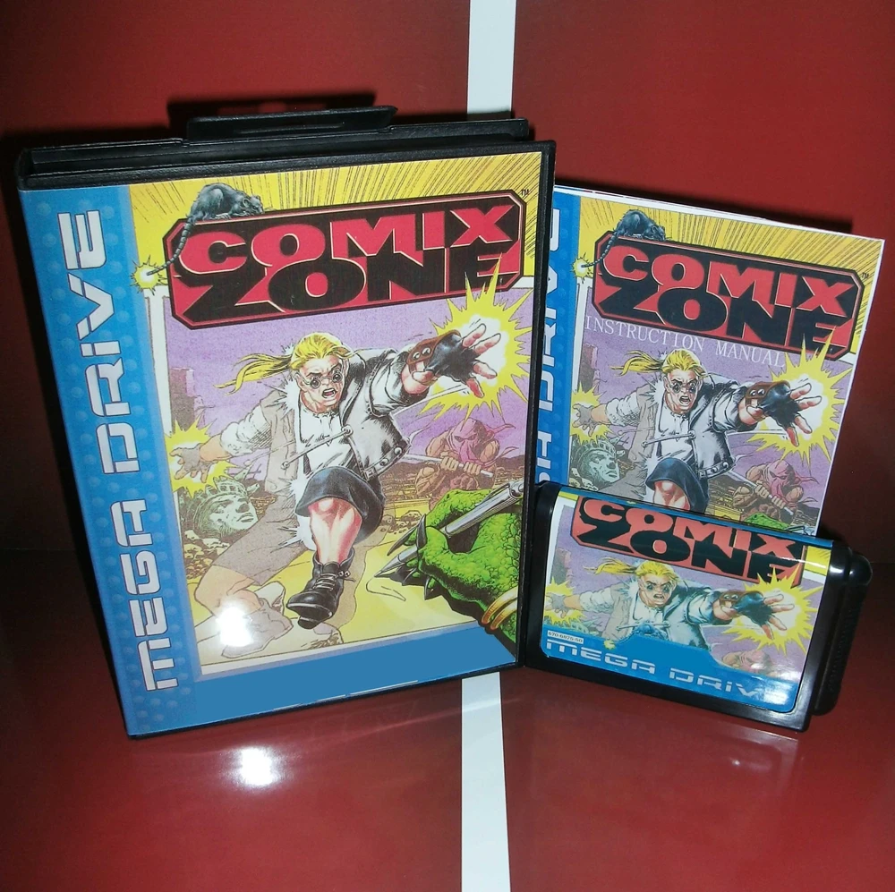 Comix Zone With EU Box And Manual Book 16Bit MD Game Card For Sega MegaDrive Genesis Consoles