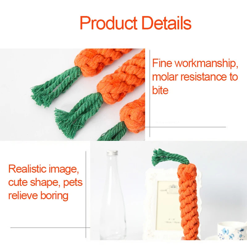 Rope Toys for Dog Carrot of Cotton Rope 21 x 4 Cm