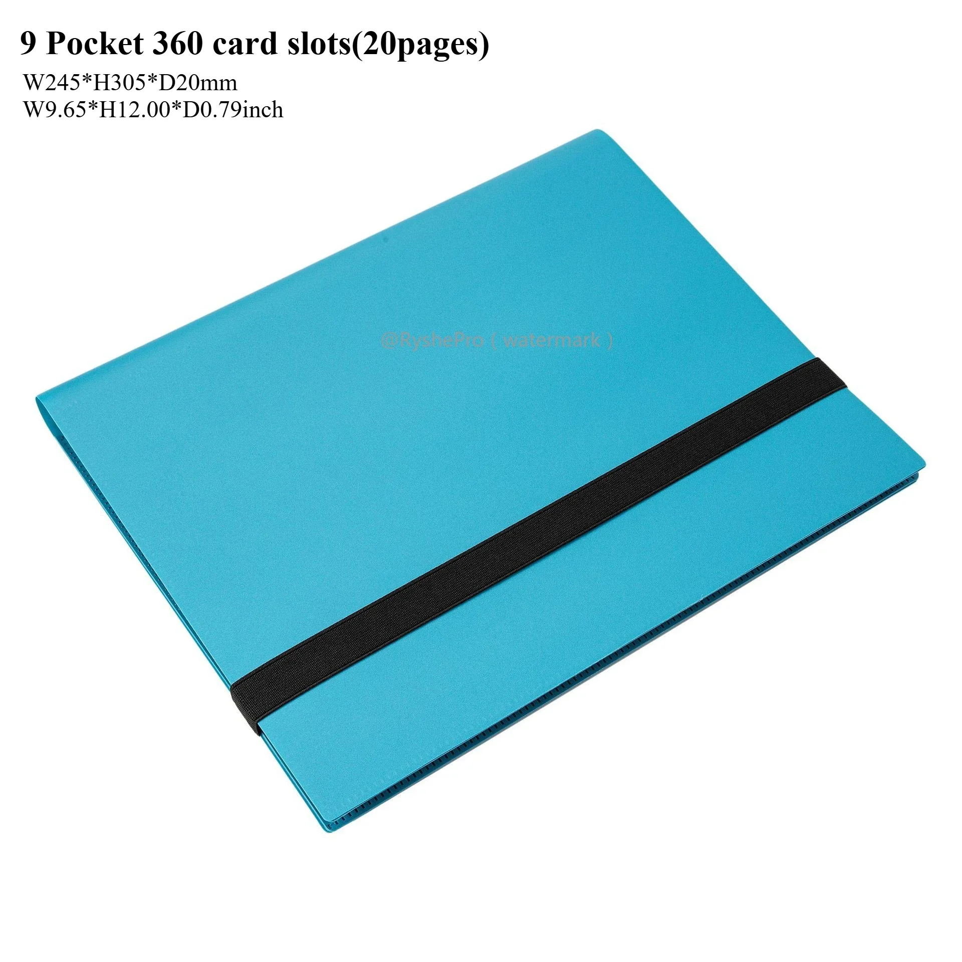 Trading Card Display Binder with 360 Side-Loading Pockets
