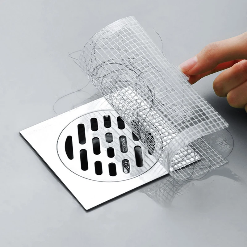Floor Drain Hair Catcher 20/10pcs Disposable Hair Catcher Shower Drain Mesh Stickers Anti-blocking Filter Screen Bathroom Accessories