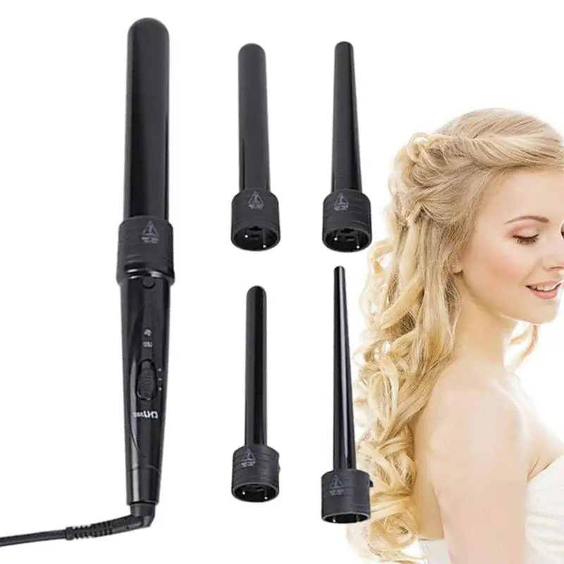 

5-IN-1 Curling Iron Curling Wand Set Hair Curler Automatic Curler Set Interchangeable Ceramic Curling Stick Set Design Curler