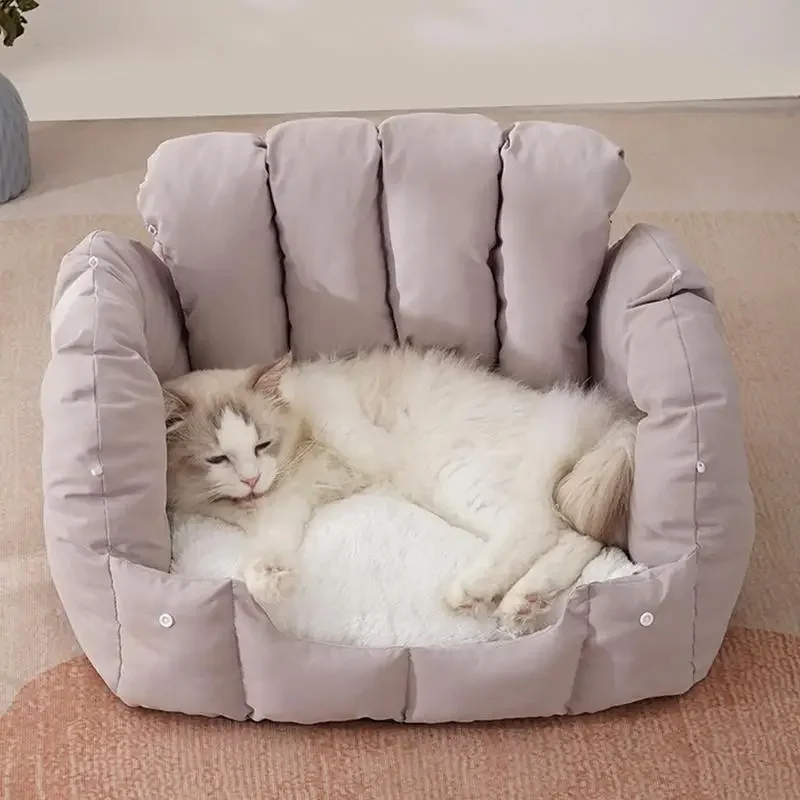 

Small Pet Bed Calming Dogs Bed For Small Dogs Soft Calming Cat Beds For Indoor Cats Semi-Closed Design For Keeping Warm In