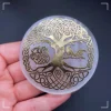 60mm Natural Selenite Stone Crystal Seven Chakras Reiki Healing Disc Chassis Crafts  Collection Home Decor Ornament Gift 5