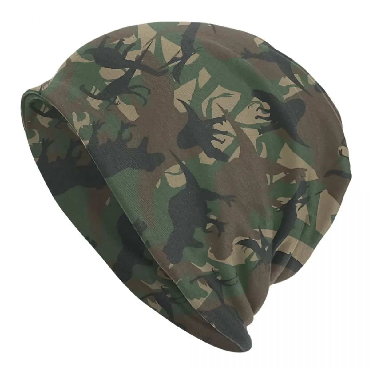 

Bonnet Hats Camouflage Men Women's Thin Skullies Beanies Hat Camosaurus Design Dinosaur Dino Camo Military Cap Design Caps