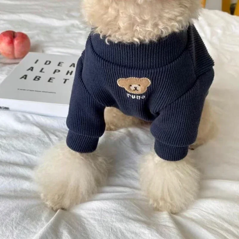 Cute Dog Clothes Winter Teddy Bottom Dog Shirt Puppy Beer Knitted Two Legged Clothes Pomeranian Warm Clothing Pet Supplies pet jacket pet jumpsuits