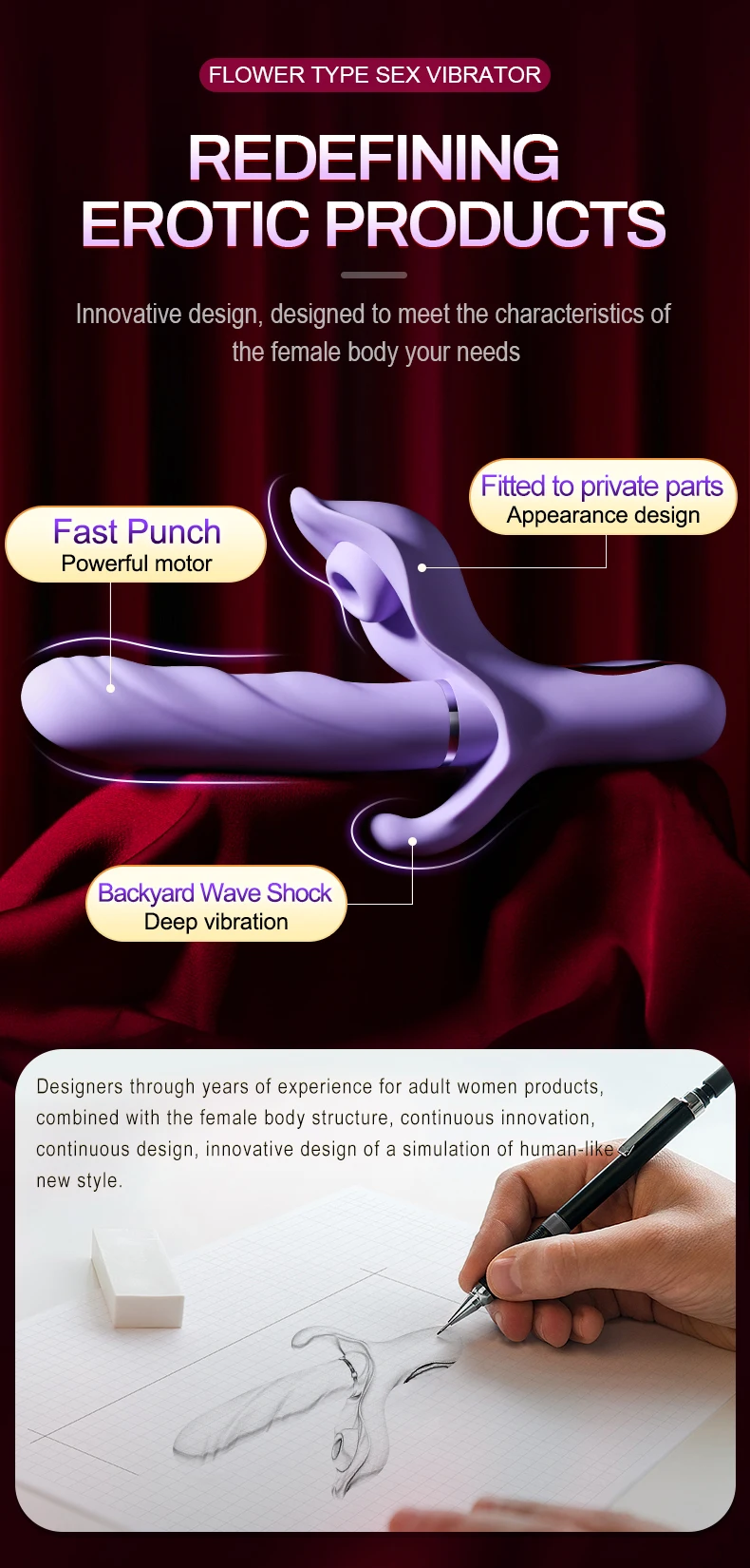 Telescopic Vibrator For Women Clitoris And Anal Stimulation_voghion.com
