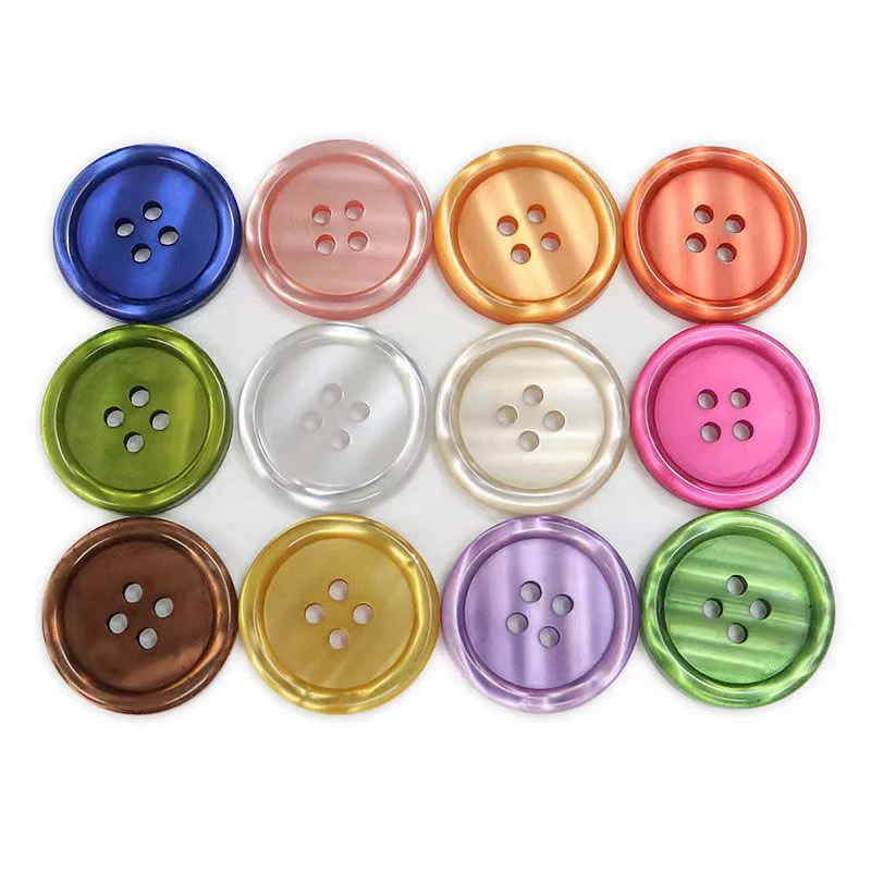 10-25mm 새로운 스크랩북 일반 흰색 진주 빛 네 눈 얇은 셔츠 카디건 스웨터 버클 도구 수지 단추 50pcs