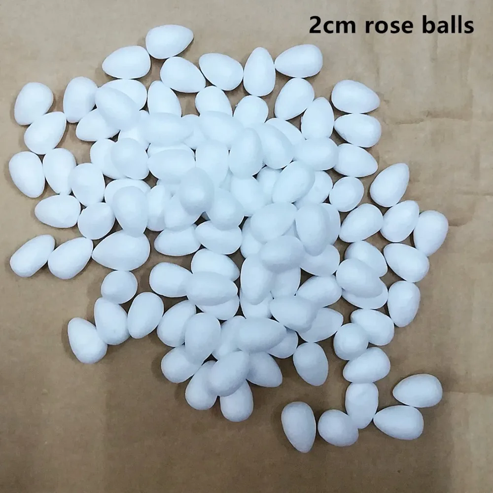 2,5 cm 100 stücke Weiß Wasser Tropfen Modellierung Schaum Rose Knospe Für Nylon Strumpf Blume Zubehör Polystyrol Styropor Knospen