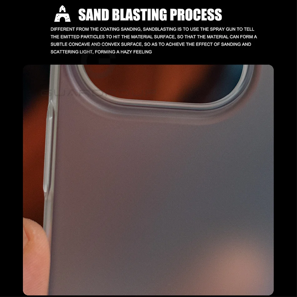 Ultra Thin Matte Translucent Shockproof Phone Case - Slim Silky Skin, Light Clear Hard Cover