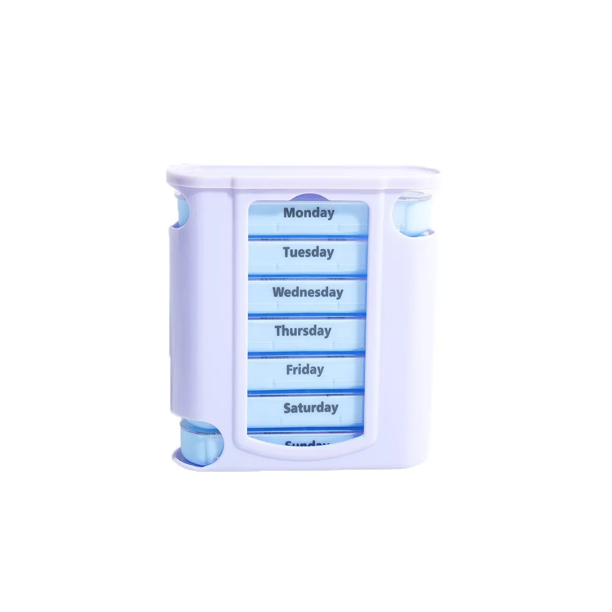 Weekly Pill Organizer with 4 Daily Compartments - Portable Medicine Box