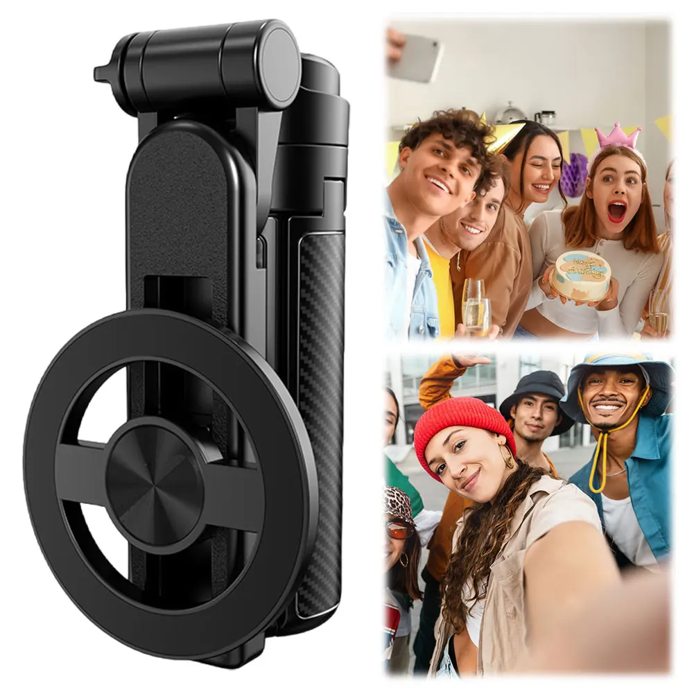 Trépied perche selfie magnétique avec rotation 360 et télécommande_voghion.com