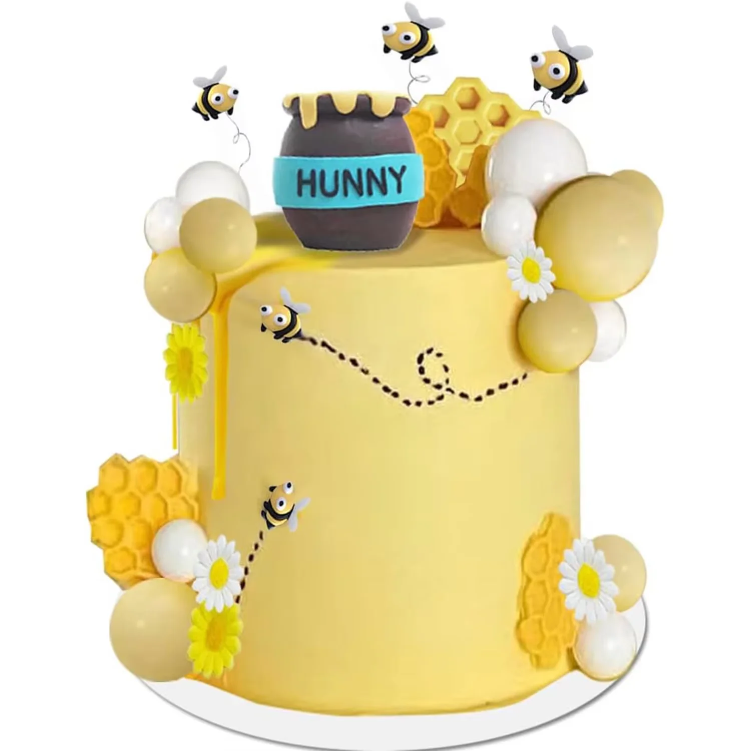 Honigglas-Kuchenaufsatz, Waben-Kuchenaufsatz für Geburtstag, Babyparty, alles Gute zum Geburtstag, Mottoparty-Zubehör für Jungen und Mädchen