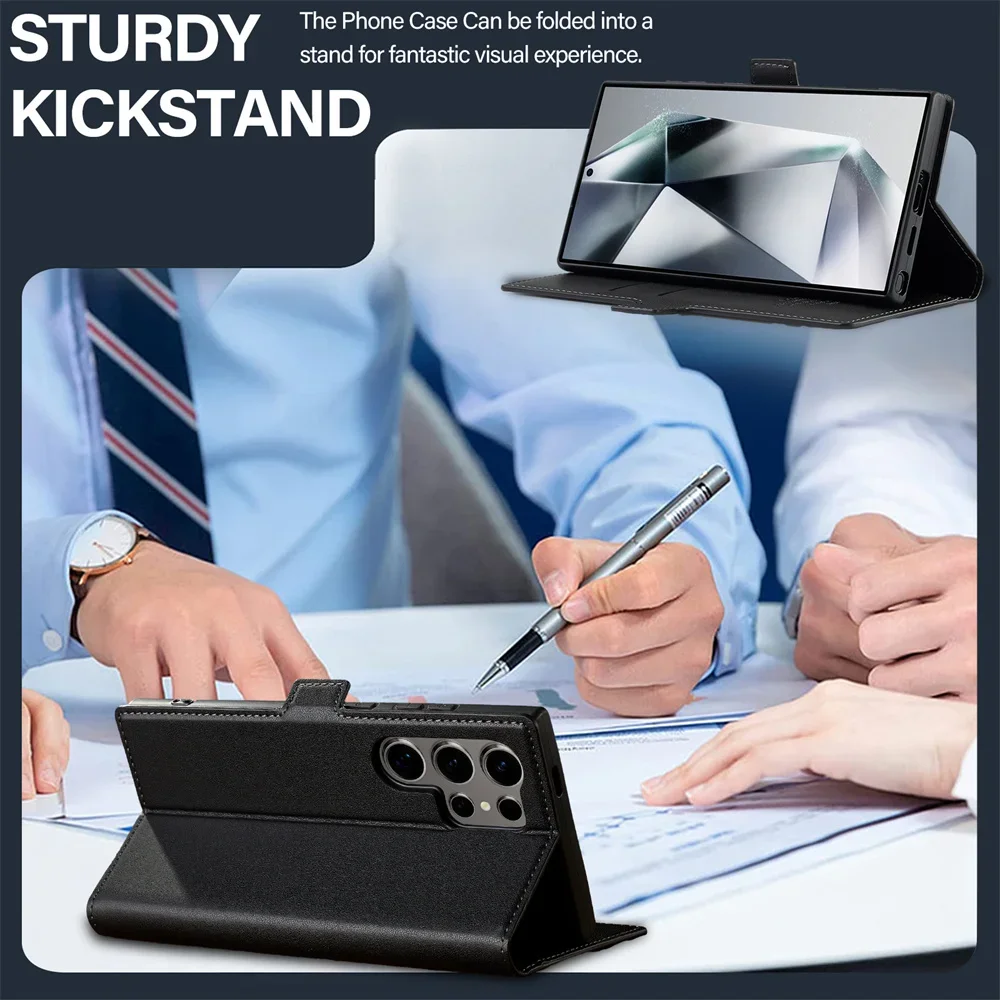 Sleek Leather Card Holder Wallet Flip Case