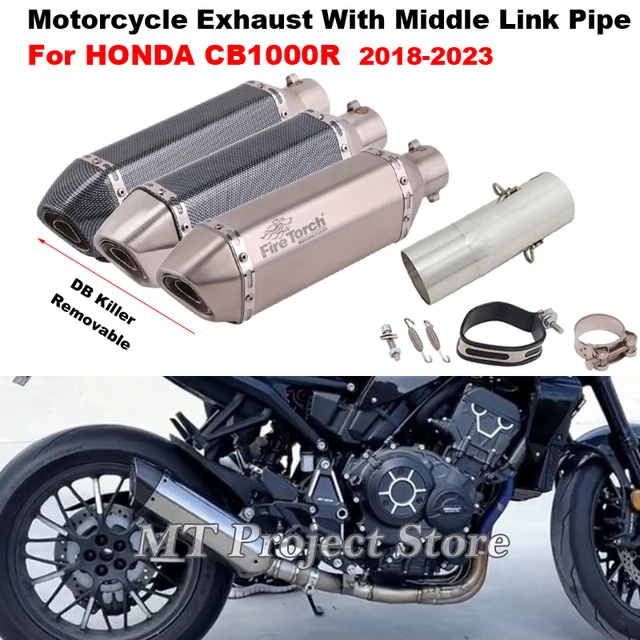 Motorcycle Exhaust System Escape Modifide Middle Link Pipe 51mm Muffler Moto DB Killer For HONDA CB1000R CB 1000R 2018 - 2023