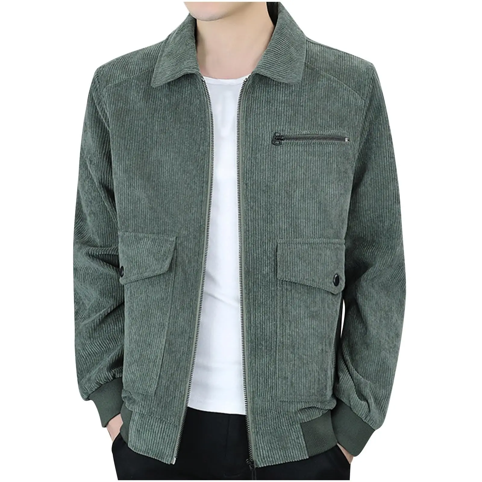 Veste Décontractée en Velours Côtelé