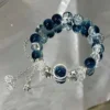 53406-1a59ab.jpg Niche Design Star Chain Tassel Bracelet for Women Fantasy Blue Crystal Beads Elastic Rope Bracelet Best Friend Jewelry Gifts