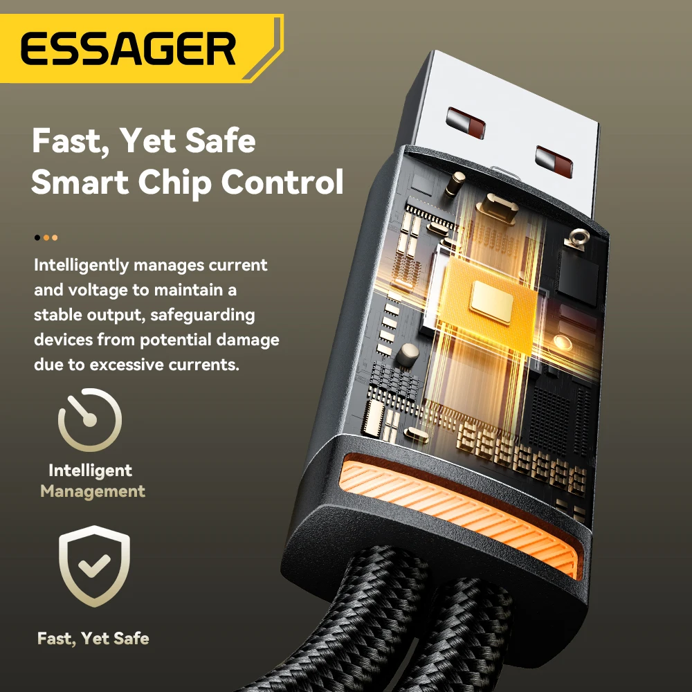 Essager 2 in 1 7A USB A to Type C to Lighting Cable 100W PD Fast Charging For Macbook iPhone16 15 14 Samsung Xiaomi Huawei Honor