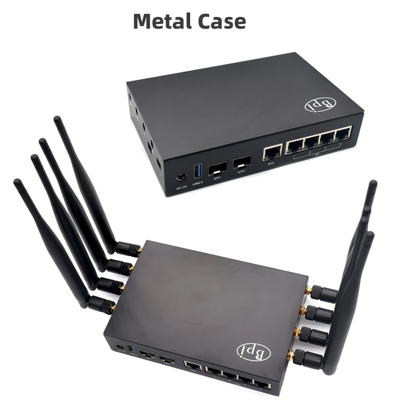 ٳ  BPI-R3 MediaTek  Ʈ  , MT7986 ARM A53 + 2G DDR4 RAM 8G EMMC 2 SFP  6 6E 2.4G 2.5G 5G Openwrt
