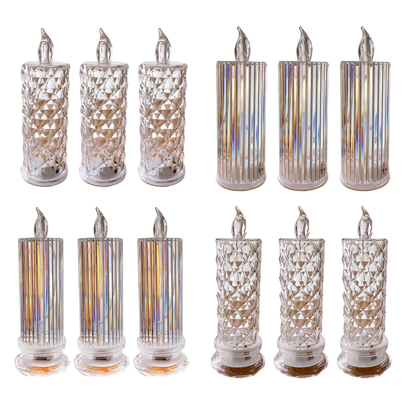 

LED Flameless Candle Reusable Plastic Candle Lamp Tealight-Night Lights For Wedding Valentine's Day Christmas Decors Easy To Use