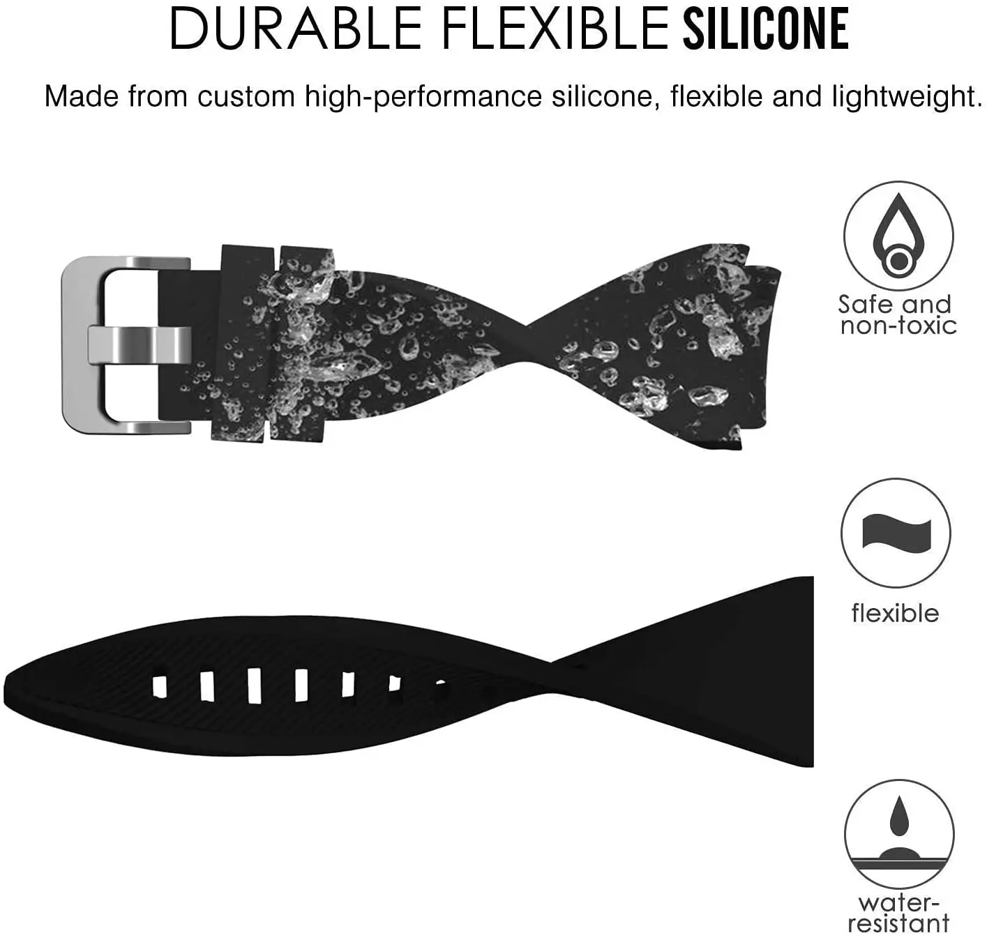 Universal 22mm Silicone Watch Band - Versatile Replacement Bracelet