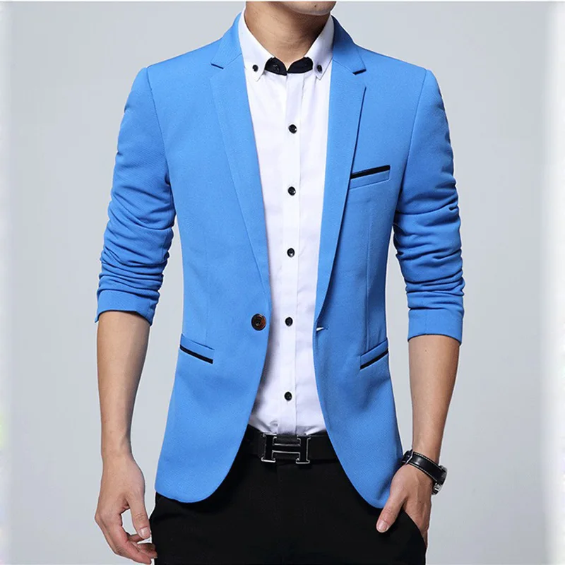 New Mens Casual Blazers Autumn Spring Fashion Slim Suit Jacket Men Blazer Masculino Clothing Vetement Homme 5XL AF1415