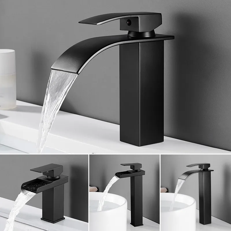 Bathroom Waterfall Basin Sink Faucet Brass Hot&Cold Water Mixer Vanity Tap Deck Mounted basin faucet,bathroom faucet