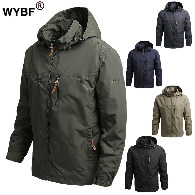 

2024 Men Hooded Raincoat Winter Waterproof Skin Tactical Military Jacket Sport Hiking Windbreaker Sunscreen Army Jacket Clothing