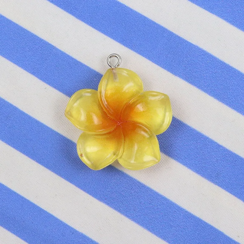 10pcs 수지 투명 벚꽃 다섯 꽃잎 꽃 펜던트 키 체인 휴대 전화 체인 펜던트 DIY 쥬얼리 액세서리