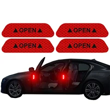  Reflective Car Door Sticker Safety Opening Warning Reflector Tape Decal Auto Car Accessories Exterior Interior Reflector Sticker 