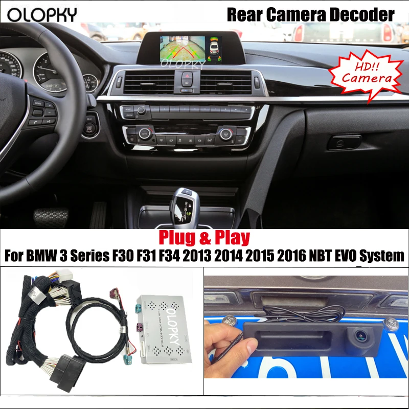 

Подключи и работай, камера заднего вида для BMW 3 серии F30 F31 F34 2013 2014 2015 2016, обновленный оригинальный экран HD, камера заднего вида