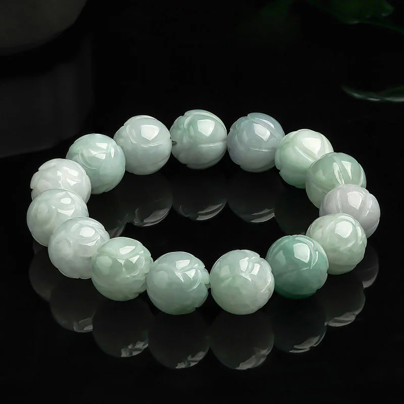 

Grade A Burma Jade Bracelet Bangle Men Women Fine Jewelry Genuine Myanmar Jadeite With Certificate Jade Lotus Flower Bracelets