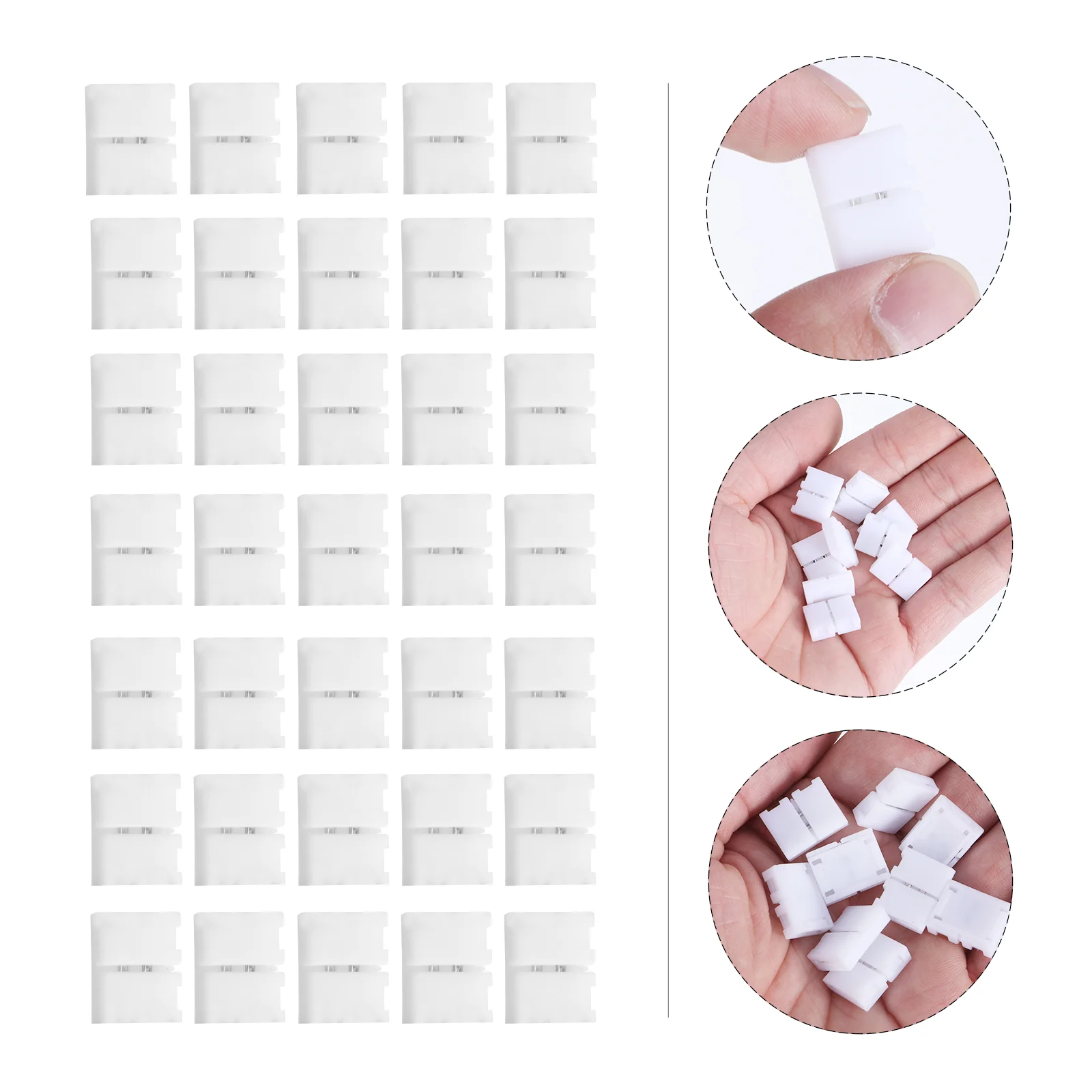 

100 Pcs Buckle Snap Down Connector Solderless Flexible LED Strip Light Connectors
